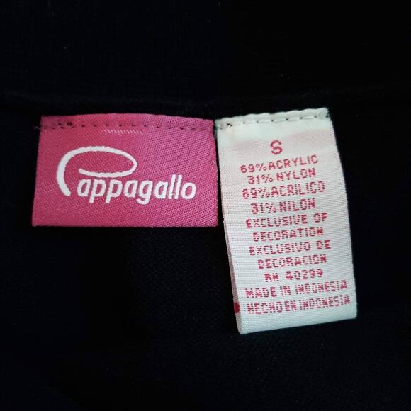 Pappagallo Black Sweater with Rhinestone Accent Long Sleeve Size Small EUC - Picture 5 of 6